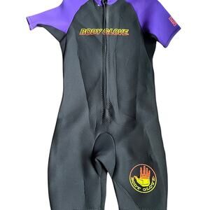Body Glove 32mm Density Men's LG Shorty Black Purple Zip Up Wet Suit